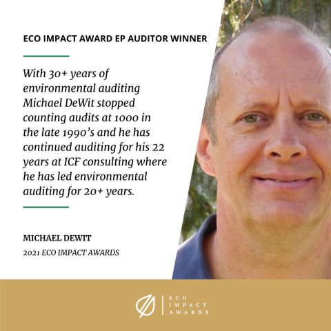 michael dewit eco impact ep auditor award